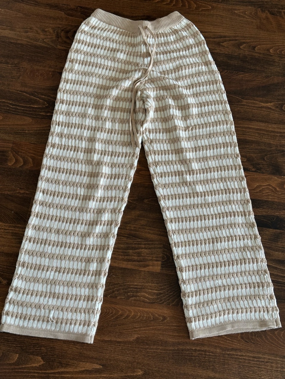 SABO Striped Knit Pants and Top Set in Cream & White - Picture 8 of 11